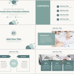 Clean Green Graduation Defense PowerPoint Template