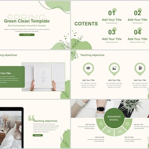 Minimal Green Clean Teaching PowerPoint Template