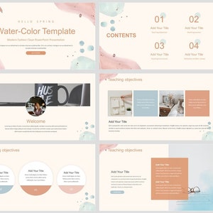 Water-color Clean Teaching Report PowerPoint Template