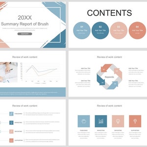 Modern Brush Business Work Summary PowerPoint Template