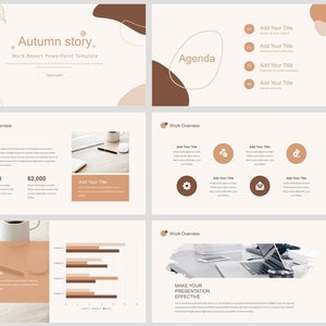 Minimal Clean Work Report PowerPoint Template
