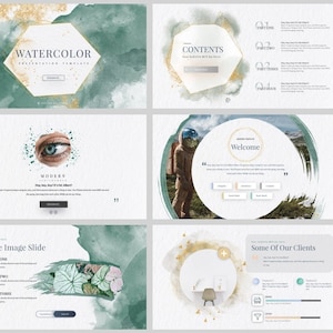 Water-color Modern Clean Report PowerPoint Template