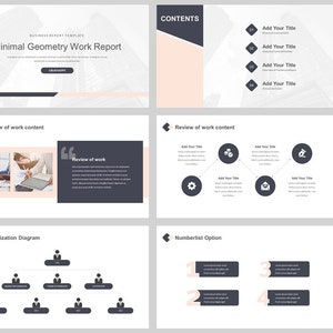 Minimal Geometry Work Summary  PowerPoint Template
