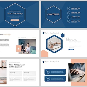 Minimal Clean Business Work Summary PowerPoint Template