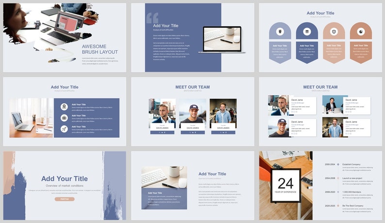 Minimal Clean Work Summary Powerpoint Template - Etsy