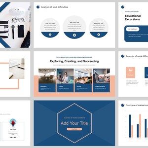 Minimal Clean Business Work Summary Powerpoint Template - Etsy