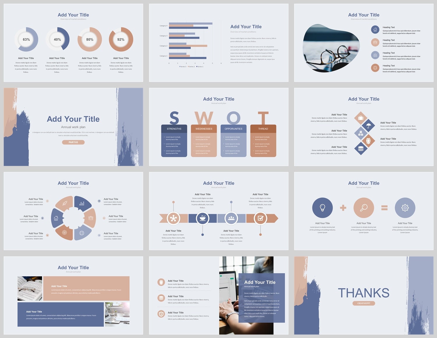 Minimal Clean Work Summary Powerpoint Template - Etsy