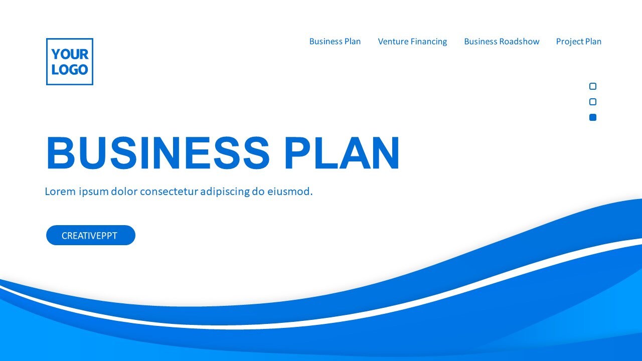 Modern Blue Business Plan Powerpoint Template - Etsy