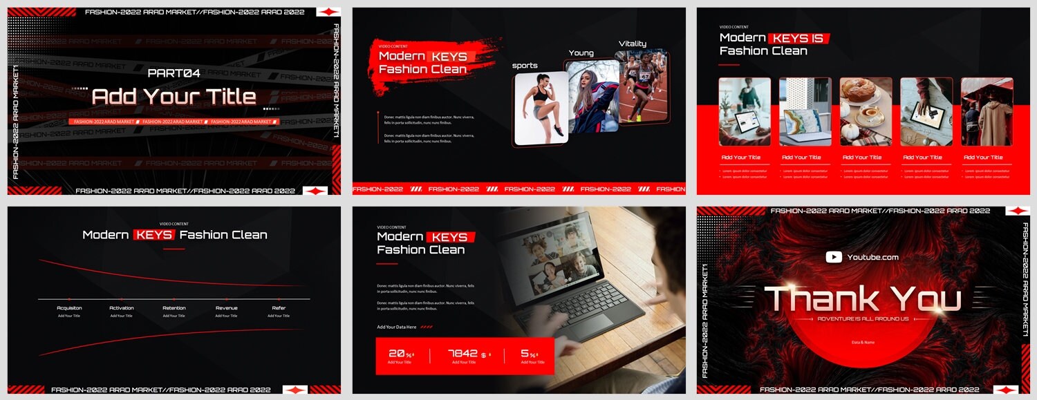 Modern Red Fahsion Clean Business Powerpoint Template - Etsy