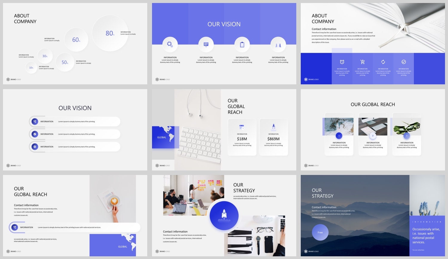 Minimal Modern Business Powerpoint Template - Etsy