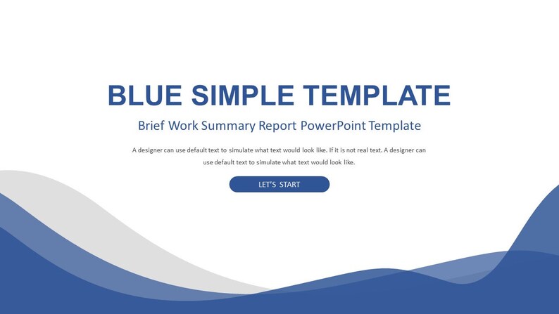 Blue Report Example Minimal Clean Blue Work Report Powerpoint Template - Etsy