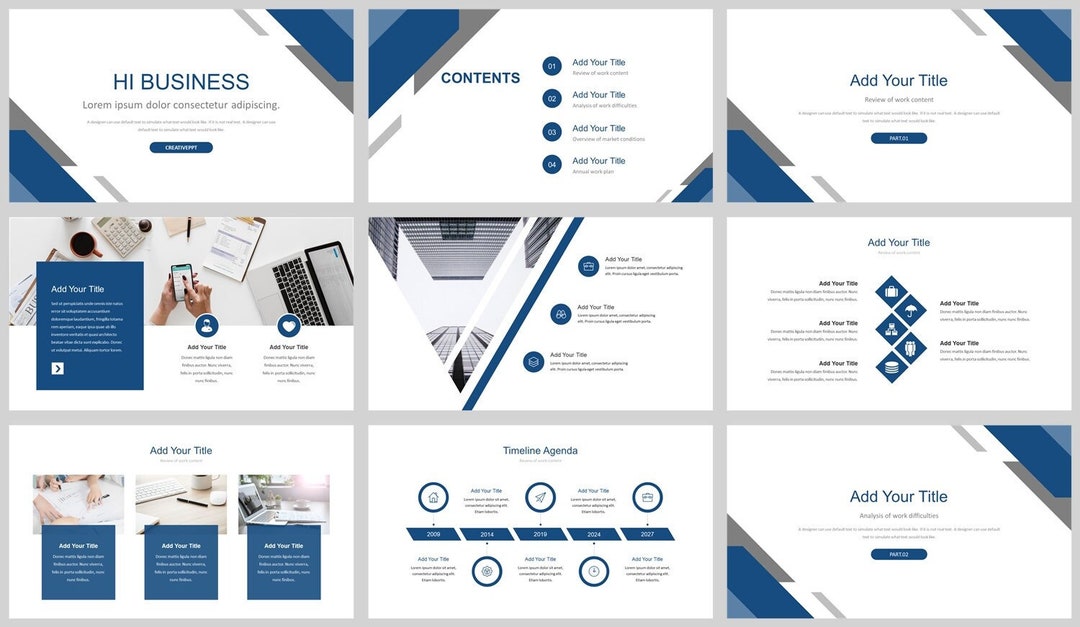 Modern Clean Business Report Powerpoint Template - Etsy