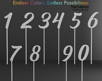 3D Numbers Cake Topper STL Files, Birthday Party,  (Digital Download)