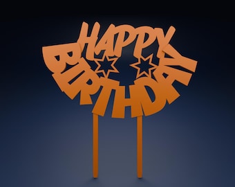 Birthday Cake Topper STL Files: 3D Print Models (Digital Download)