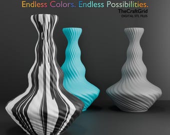 Unique Modern Vase STL File for 3D Printing | Minimalist Home Decor | Digital Download