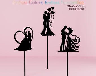 3D Printable Cake Topper Bundle | Wedding decor | Digital Download
