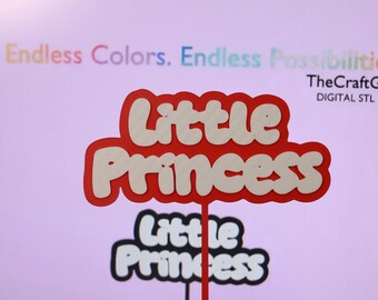 Little Princess Topper STL file | 2 Colors Cake Topper | Digital Download