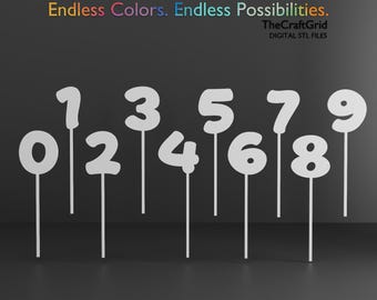 3D Printable Numbers 0-9 Files | Customizable Size, Color | Birthday Decor (Digital Download)