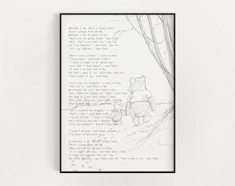 Winnie the Pooh & Piglet print | Us Two | Poem | Print | Wall art | Home decor | Gifts