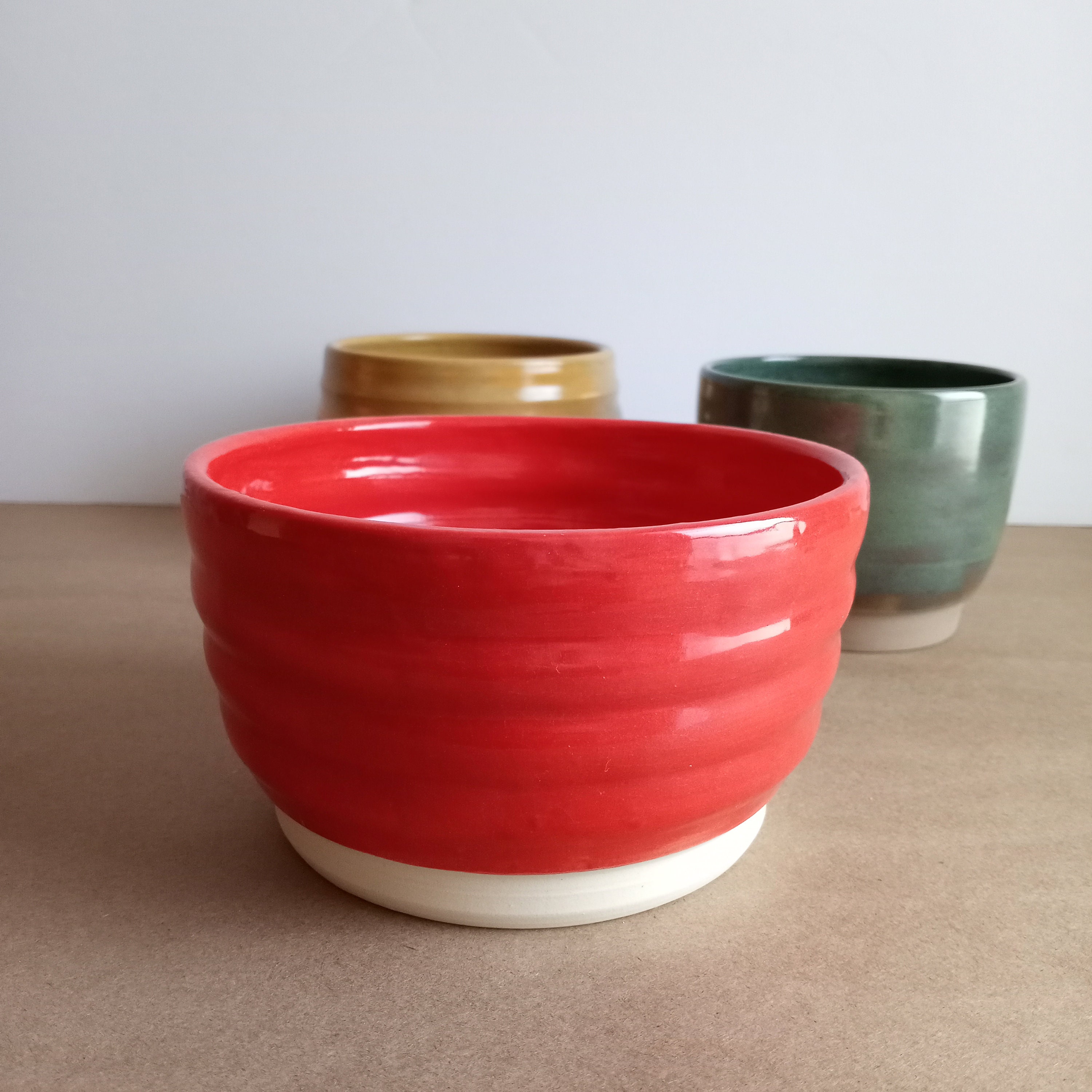 Bright Red Handmade Ceramic Planter Pot Medium large red Etsy