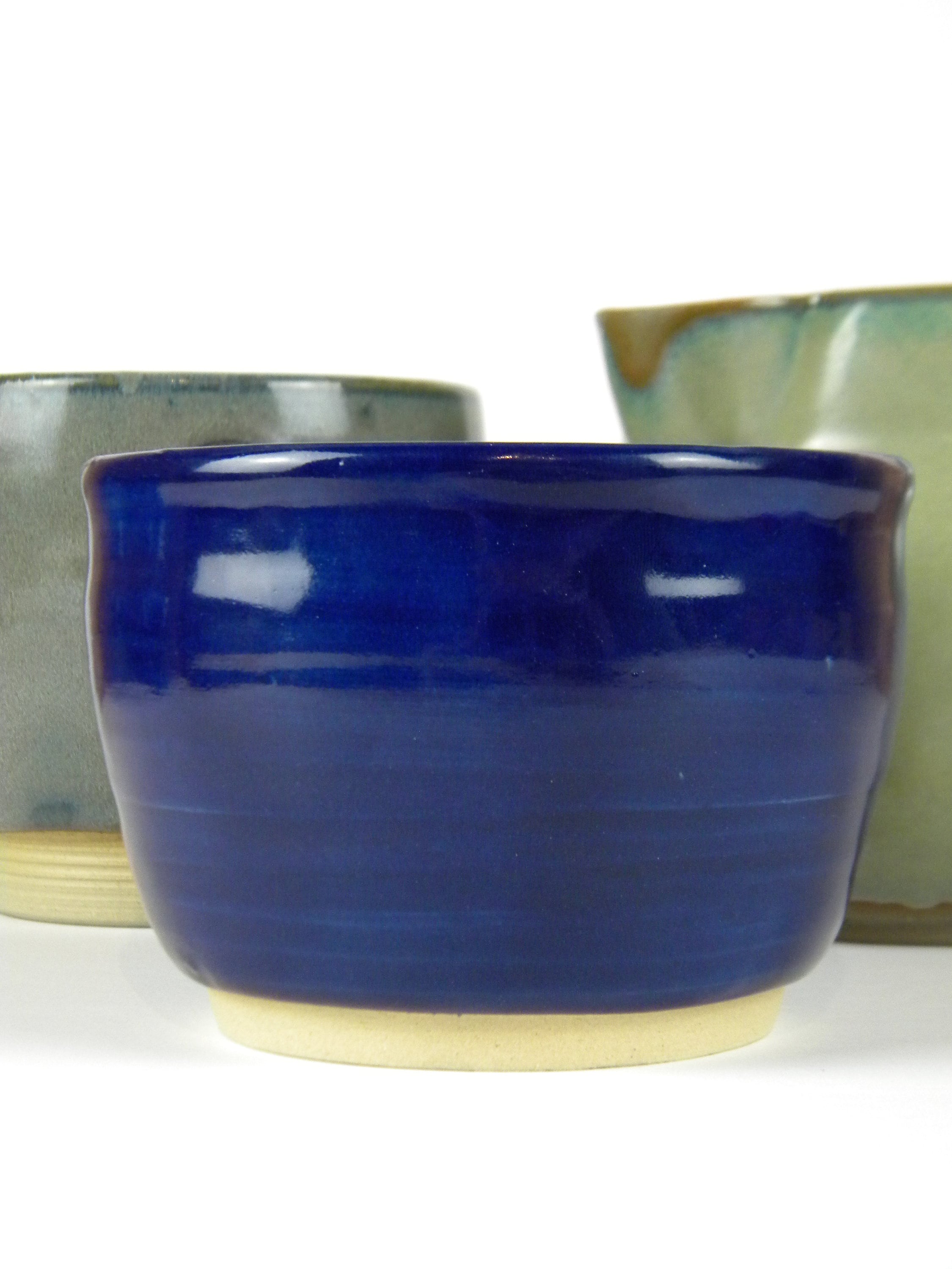 Blue Handmade Ceramic Pot Medium glossy blue pottery pot Etsy