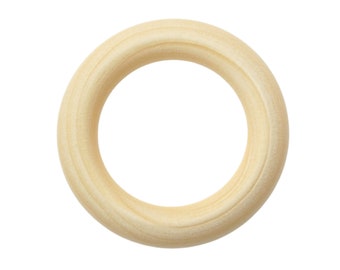Wooden Rings (Pack of 10) - Ideal for all Crafting activities such as Macrame - Natural Wood