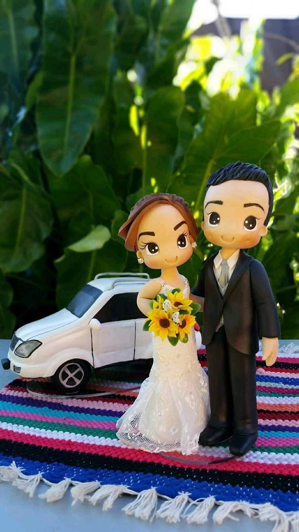 Car Wedding Cake Topper, Wedding Cake Topper Bride and Groom ...