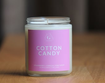 Cotton Candy Scented Soy Wax Candle | Mother's Day Gift Idea | Home Decor | Chandelle  | Birthday Gift Idea | Cinnamon Candle
