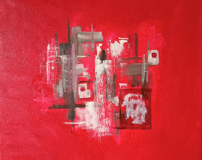 "DISCONFORME"- Cuadro abstracto decorativo.  50x50x3 cm.