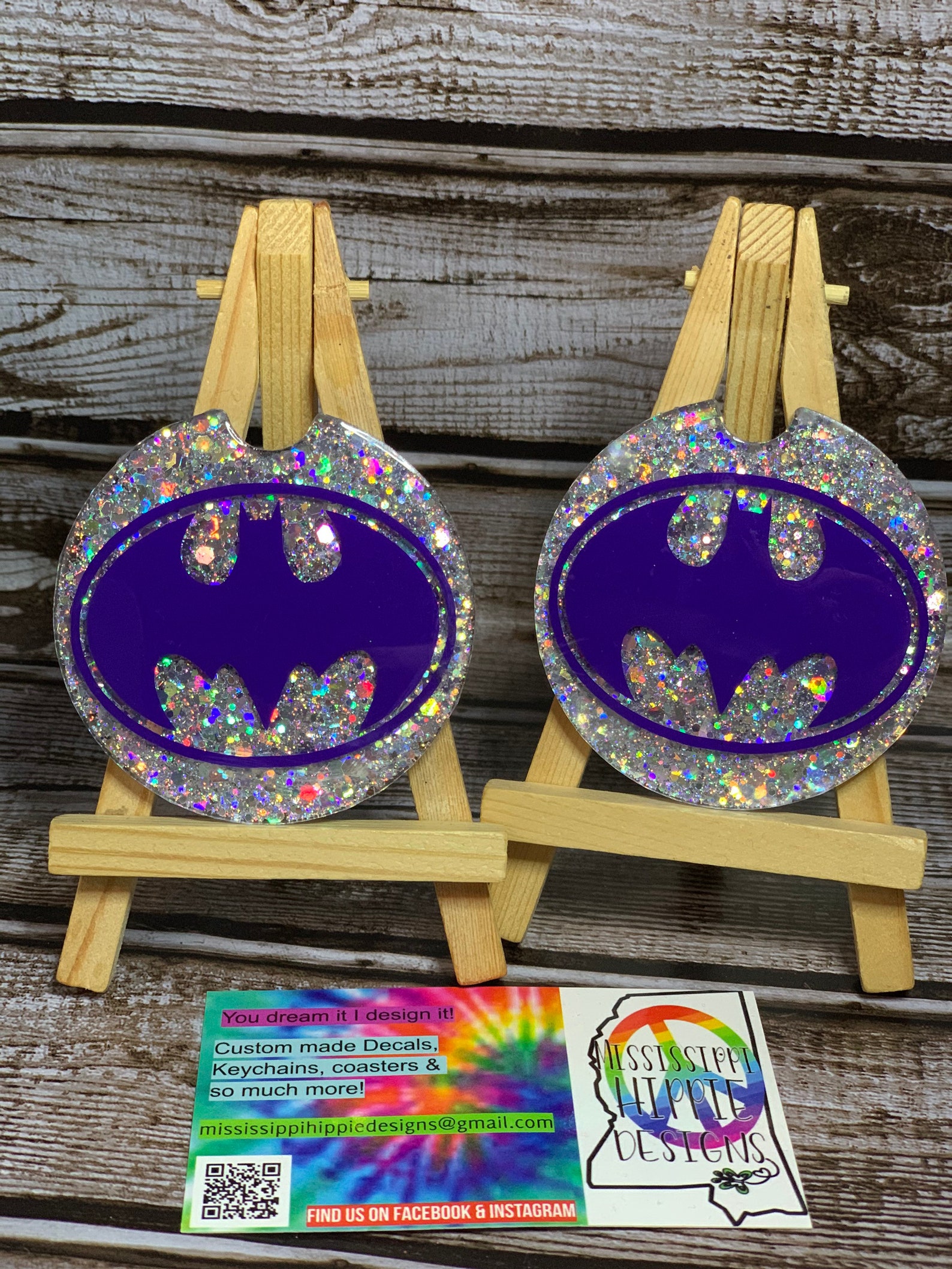 Batman Car Coasters/ Batman Coaster/ Glitter Batman/ Glitter Etsy