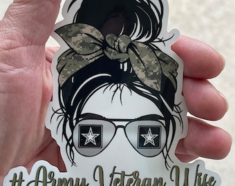 Épouse de vétéran de l'armée en désordre, conjoint de vétéran de l'armée Sticker résistant aux intempéries