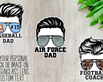 Personalized Men Hairstyles with Sunglasses and Custom Text Sticker, Custom Design Lens, Unique Text Saying