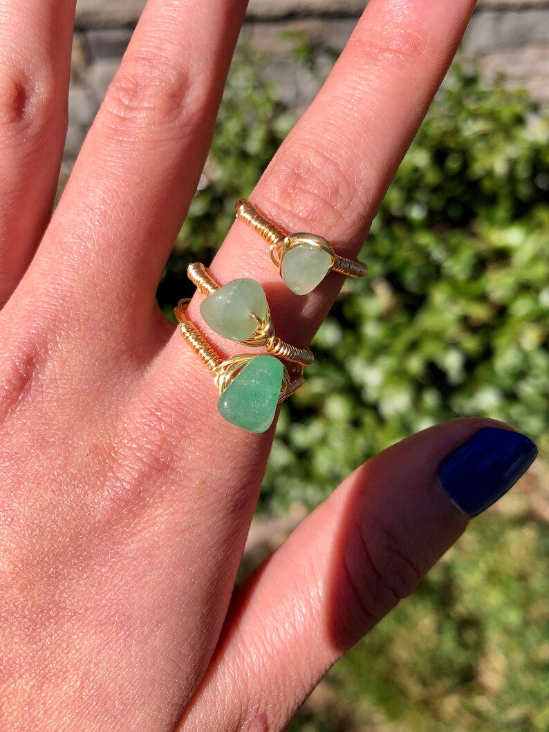 Wire Wrapped Ring Wire Ring Crystal Ring