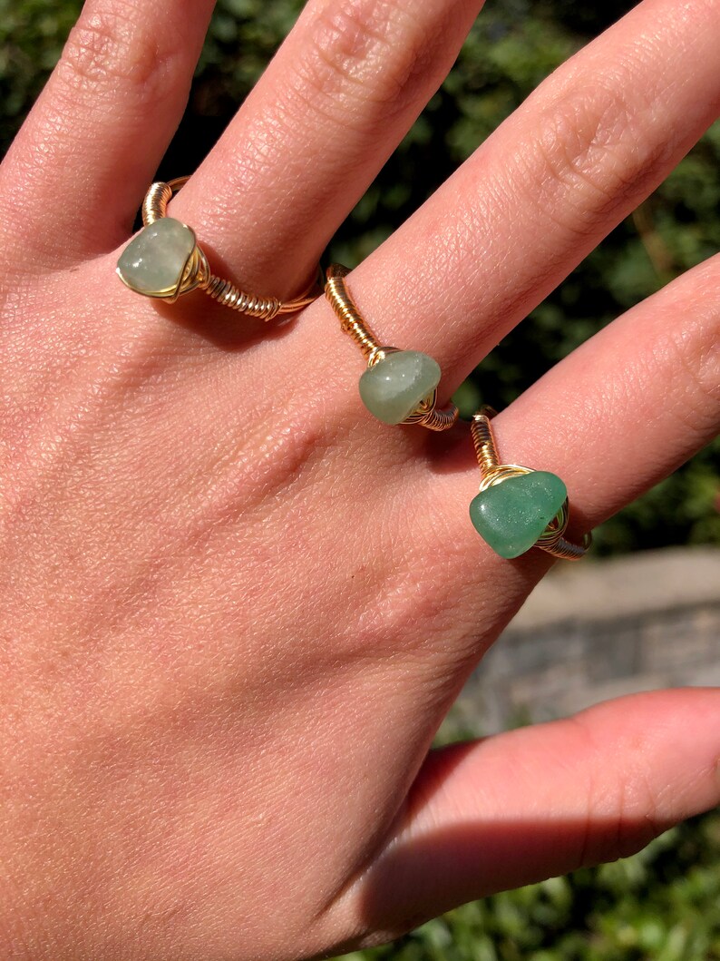 Wire Wrapped Ring Wire Ring Crystal Ring
