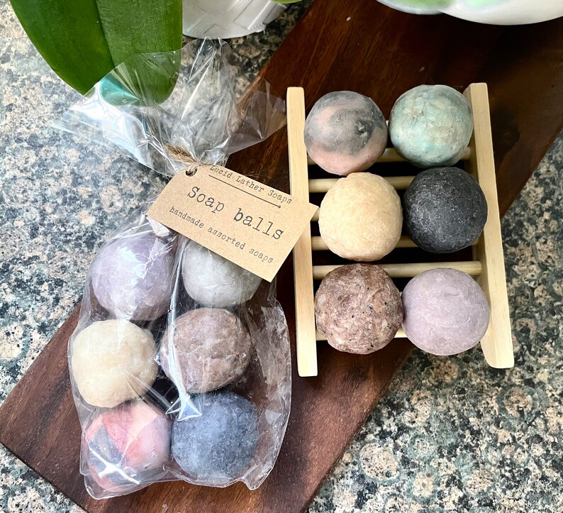 Soap Balls, Set of Mini Soaps, Guest Soaps, Spa Gift for Her, Set of
