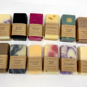 Half bars of handmade soap, Sample soaps, Bridal and Baby Shower gifts, Thank you gifts, Travel Airbnb