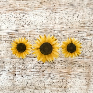 Autocollant en vinyle Clear Sunflowers | | d’autocollants de fleurs | florale Autocollants de remplissage | Imperméable à l’eau, lave-vaisselle, | durable Autocollants de bouteilles d’eau