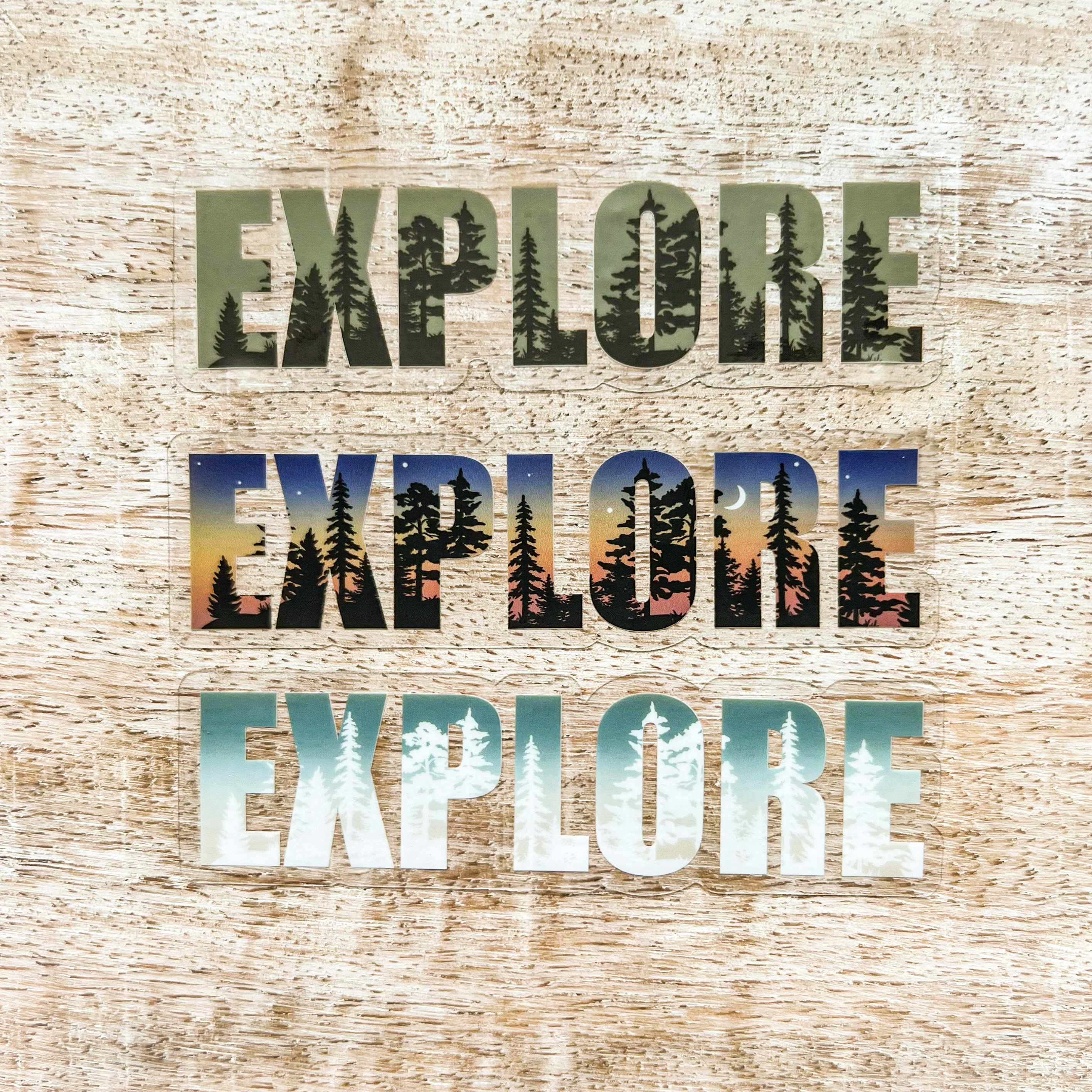 Explorative Sticker Explore Clear Sticker | Hiking | Outdoors | Adventure | Vinyl Sticker ...