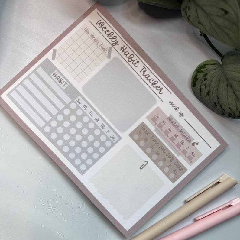 Track Note Pad Weekly Habit Tracker Notepad | 5” X 7”| 50 Sheets Tear Away | Tracker ...