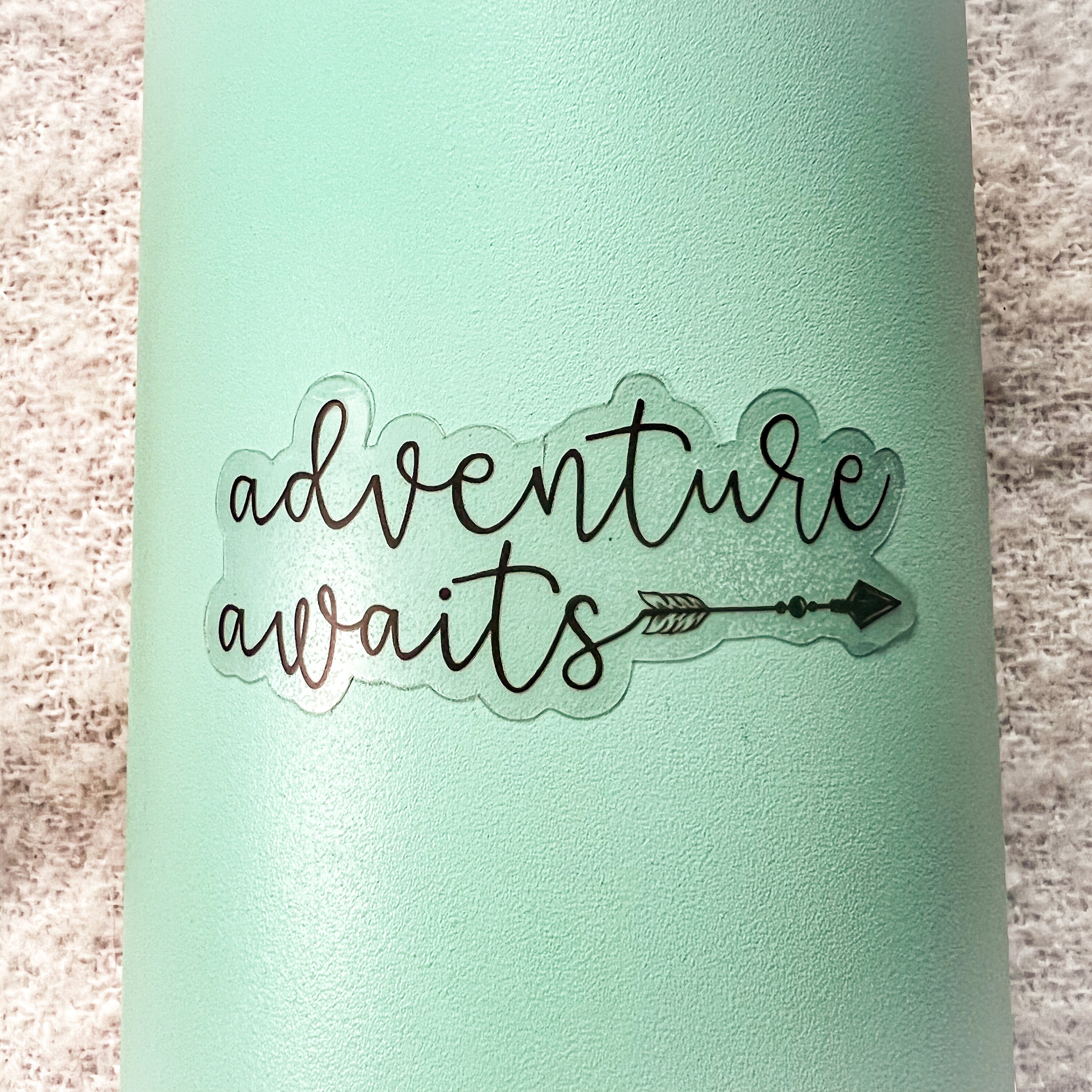 Adventure Awaits Vinyl Sticker | Clear Sticker | Arrow Sticker | Quote ...