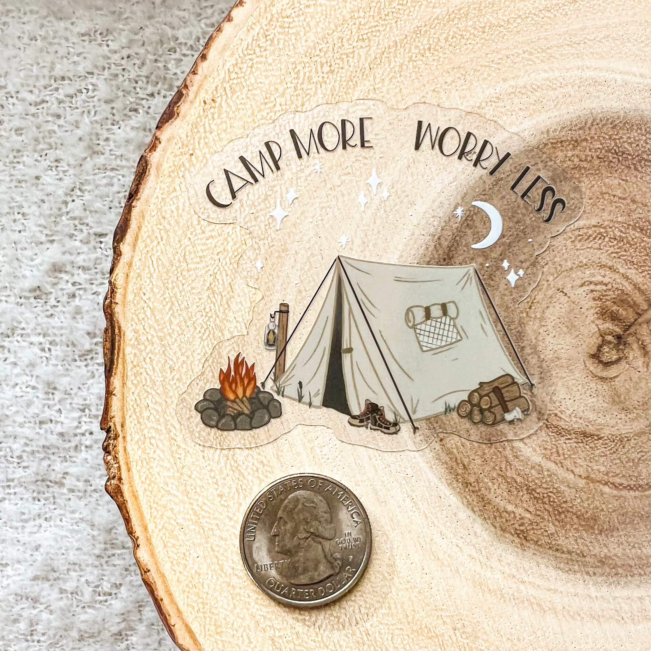 Camp More Worry Less Clear Vinyl Sticker Hiking Camping | Etsy