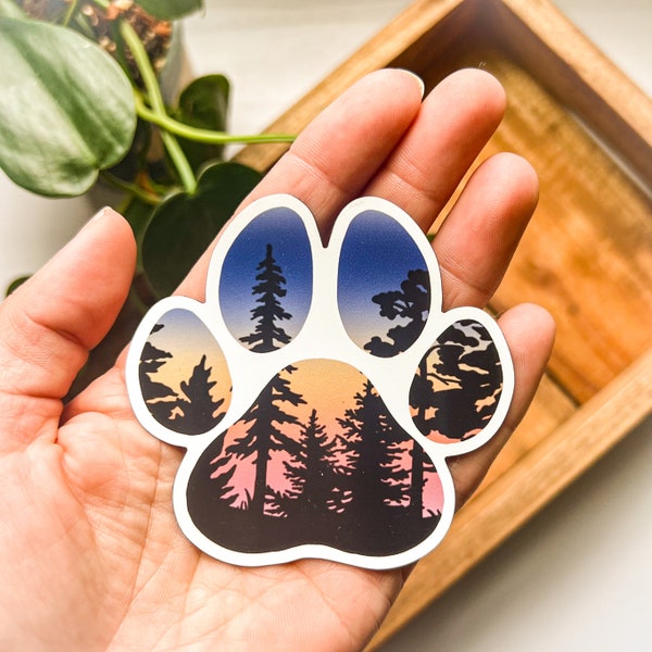 Sunset Paw Print Magnet | 3” Magnet | Full-Back Magnet | Cat and Dog Lovers | Refrigerator  Magnet | Car Magnet | Animal Magnet