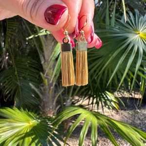 Brazilian SunRay Golden Grass Earrings