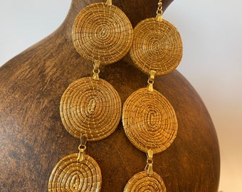 Sunset Golden Grass Dangle Earrings