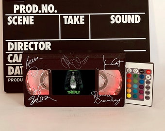 Lámpara retro VHS, Luz nocturna, 80s, 90s, regalo de cumpleaños, Navidad, Halloween, Regalo para bebé, Póster de película, Película de terror, Accesorio de oficina