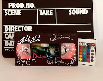 vhs light, vhs lamp, vhs tapes, signed script, retro vhs lamp, vhs tape lamp, vhs, vhs tape light, tv and film, horror movie vhs tapes