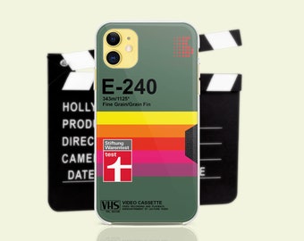 Funda de embalaje de cubierta VHS retro para iPhone 14 13 12 mini Max 11 Xs Max Xr 8 7 6 Plus Funda Vhs E 240 para Samsung S20 S21 Pixel Google 5 6