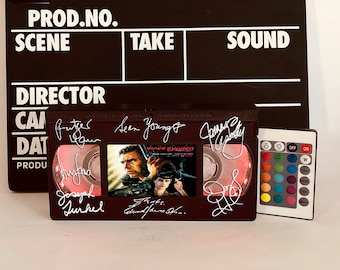 vhs light, vhs lamp, vhs tapes, signed script, retro vhs lamp, vhs tape lamp, vhs, vhs tape light, tv and film, horror movie vhs tapes