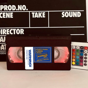 Retro VHS tapes, VHS Lamp, vhs light 70s, 80s, 90s, Christmas, Halloween, Gift for baby, Movie poster, Horror movie, Office accessory comedy