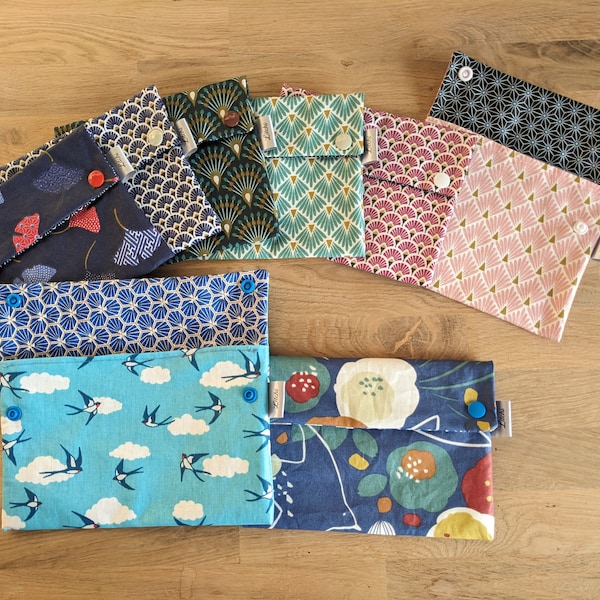Waterproof pouch for menstrual panties, period panties, and washable sanitary pads made of lined coated cotton